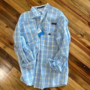 NWT MENS LARGE OUTDOOR COLUMBIA PLAID SHIRT